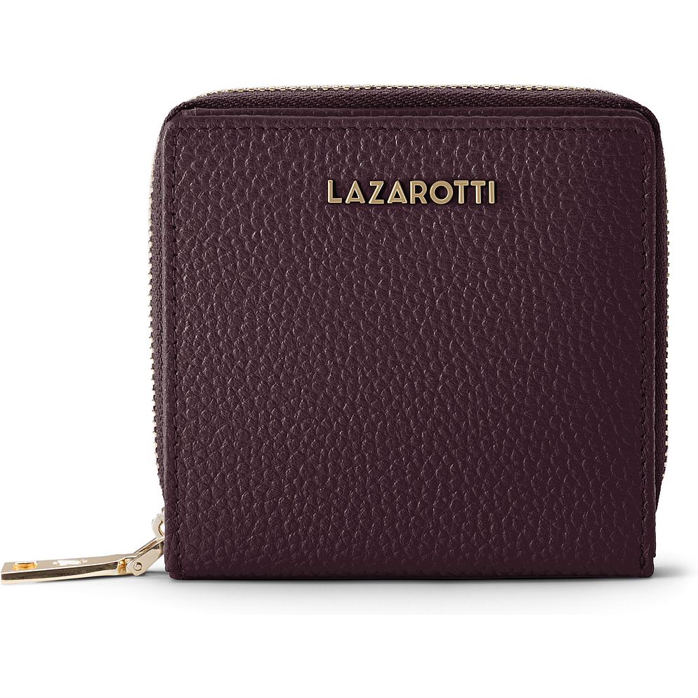 Lazarotti Cartera de piel «Bologna» mediana con cremallera perimetral, 10 cm