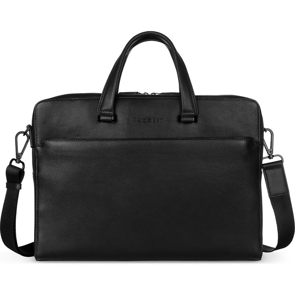 bugatti Black Valigetta Vera Pelle 39 cm Vano porta PC bugatti Black Valigetta Vera Pelle 39 cm Vano porta PC