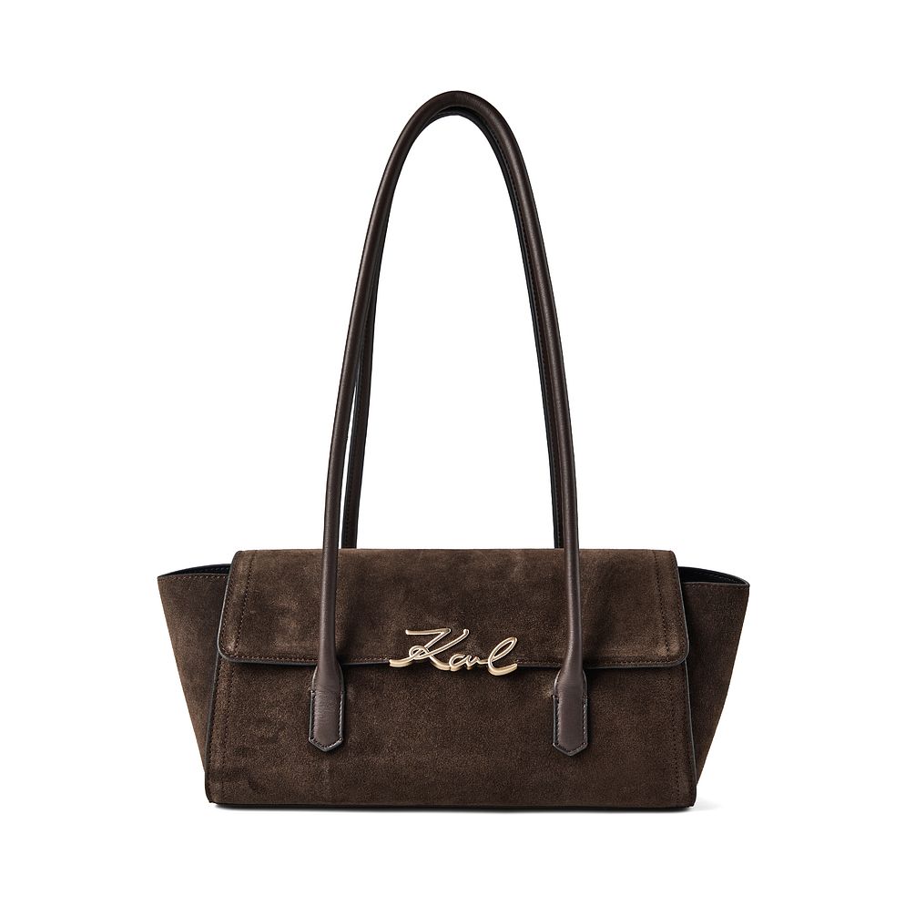 Karl Lagerfeld Signature Borsa a spalla Vera Pelle 34 cm Karl Lagerfeld Signature Borsa a spalla Vera Pelle 34 cm