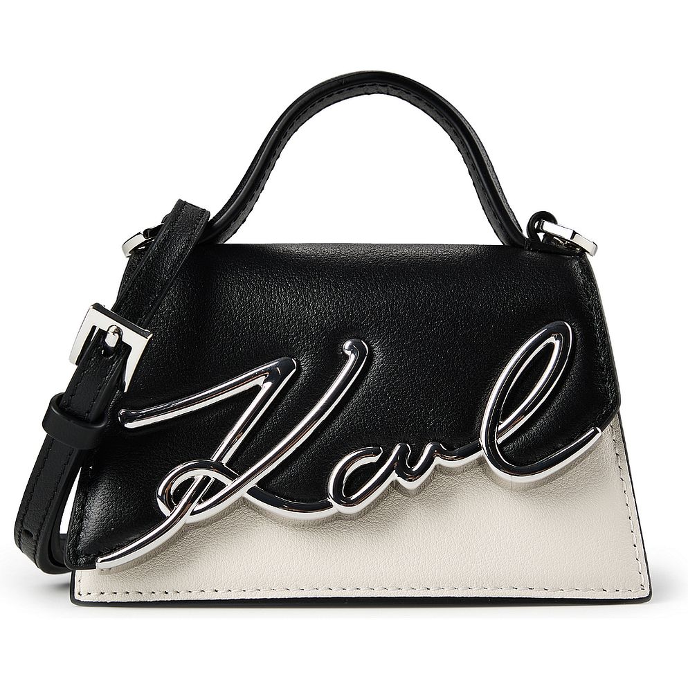 Karl Lagerfeld Signature 2.0 Mini borsa a mano Vera Pelle 14.5 cm Karl Lagerfeld Signature 2.0 Mini borsa a mano Vera Pelle 14.5 cm