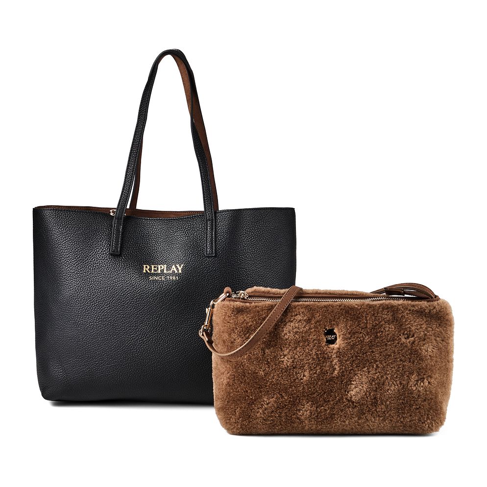 Replay Borsa shopper Vera Pelle 36 cm Replay Borsa shopper Vera Pelle 36 cm
