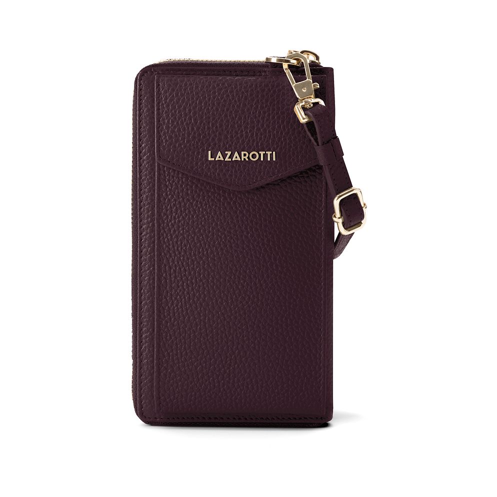 Lazarotti Portafoglio con chiusura a zip in pelle di Bologna, custodia per cellulare, 19 cm Lazarotti Portafoglio con chiusura a zip in pelle di Bologna, custodia per cellulare, 19 cm