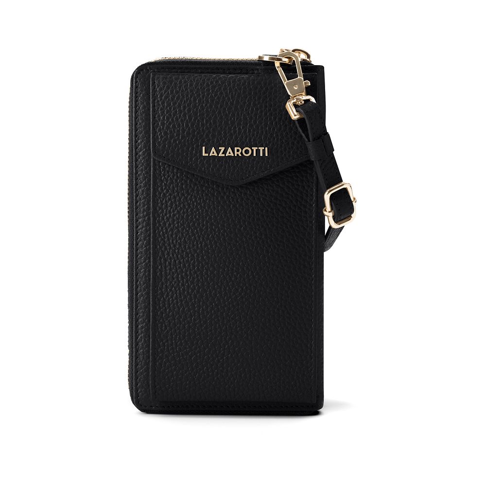 Lazarotti Portafoglio con chiusura a zip in pelle di Bologna, custodia per cellulare, 19 cm Lazarotti Portafoglio con chiusura a zip in pelle di Bologna, custodia per cellulare, 19 cm