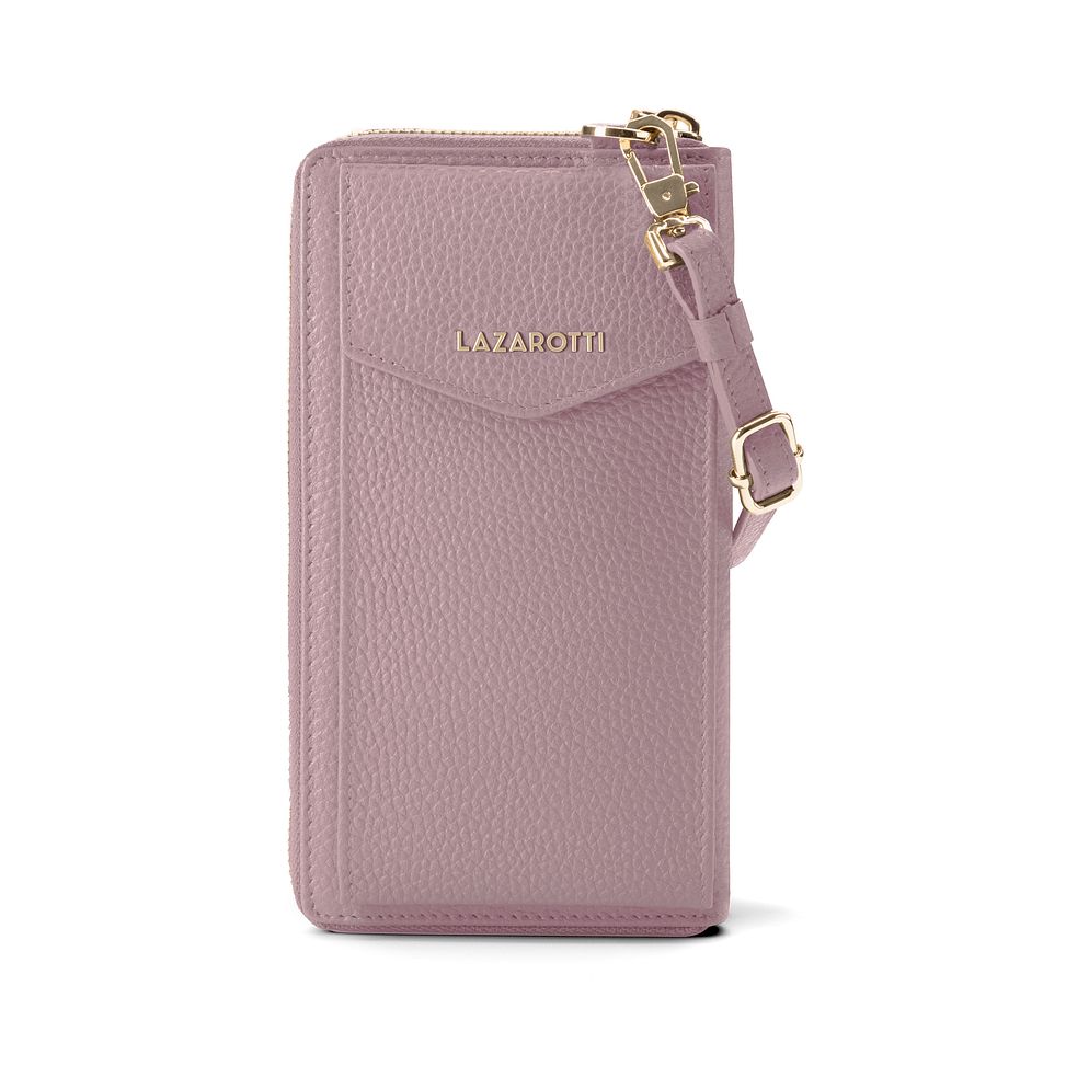 Lazarotti Portafoglio con chiusura a zip in pelle di Bologna, custodia per cellulare, 19 cm Lazarotti Portafoglio con chiusura a zip in pelle di Bologna, custodia per cellulare, 19 cm