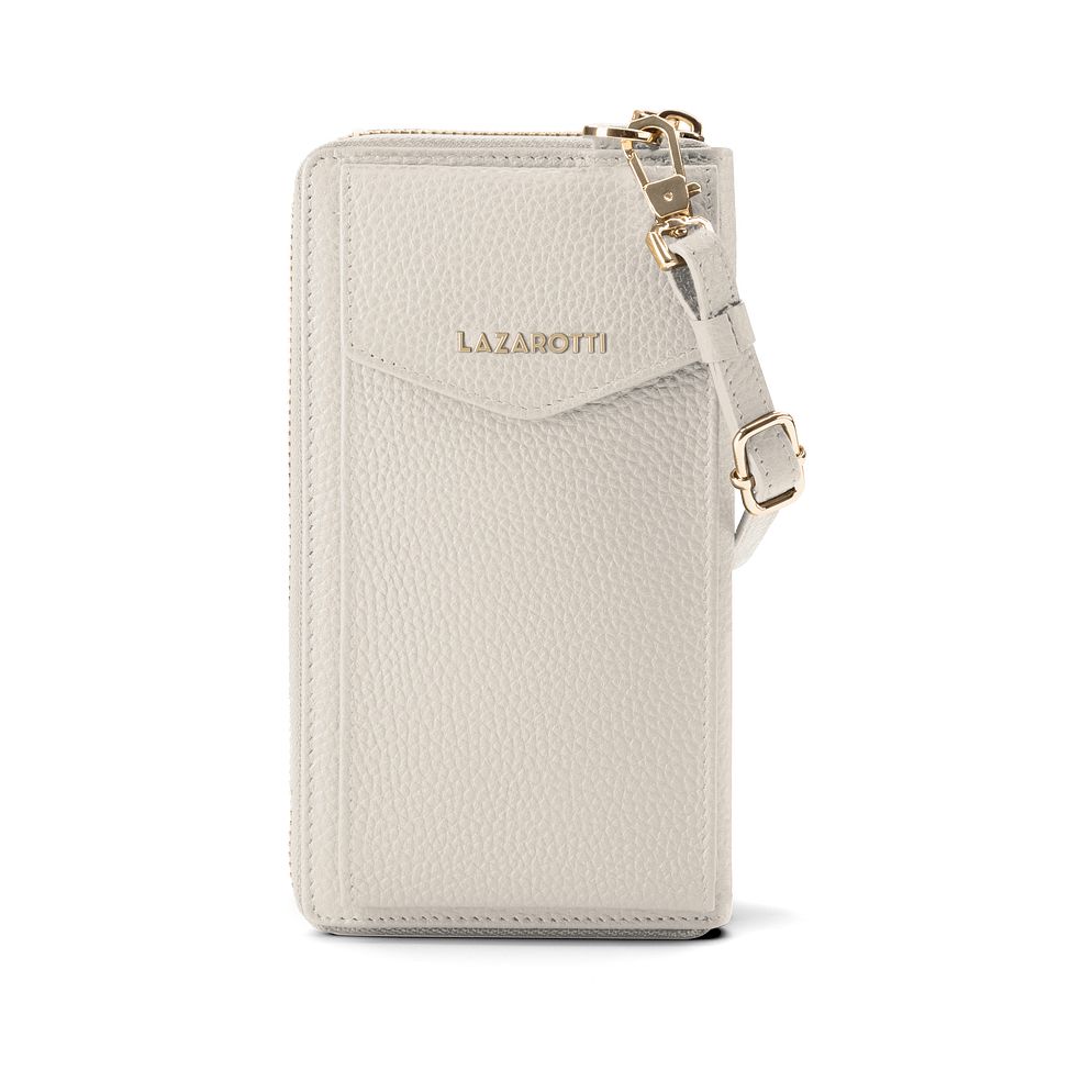 Lazarotti Portafoglio con chiusura a zip in pelle di Bologna, custodia per cellulare, 19 cm Lazarotti Portafoglio con chiusura a zip in pelle di Bologna, custodia per cellulare, 19 cm