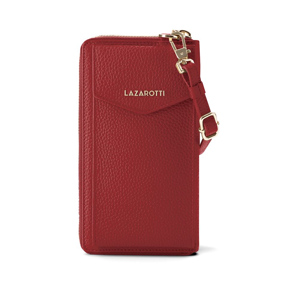 Lazarotti Portafoglio con chiusura a zip in pelle di Bologna, custodia per cellulare, 19 cm Lazarotti Portafoglio con chiusura a zip in pelle di Bologna, custodia per cellulare, 19 cm