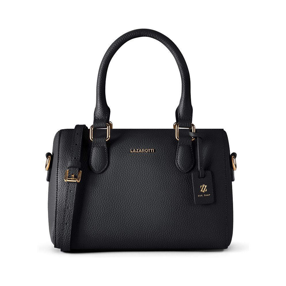Lazarotti Bologna läderbowlingväska, handväska, crossbody-väska, läder, 26 cm