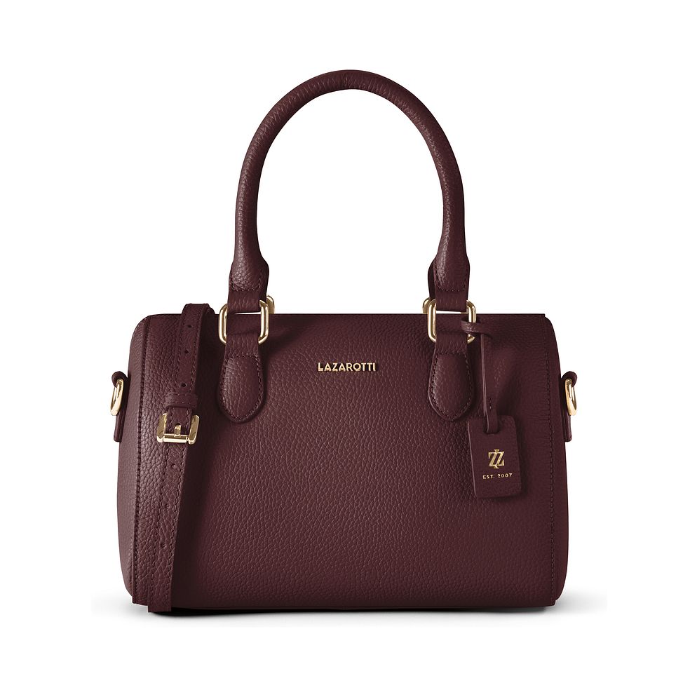 Lazarotti Bologna läderbowlingväska, handväska, crossbody-väska, läder, 26 cm