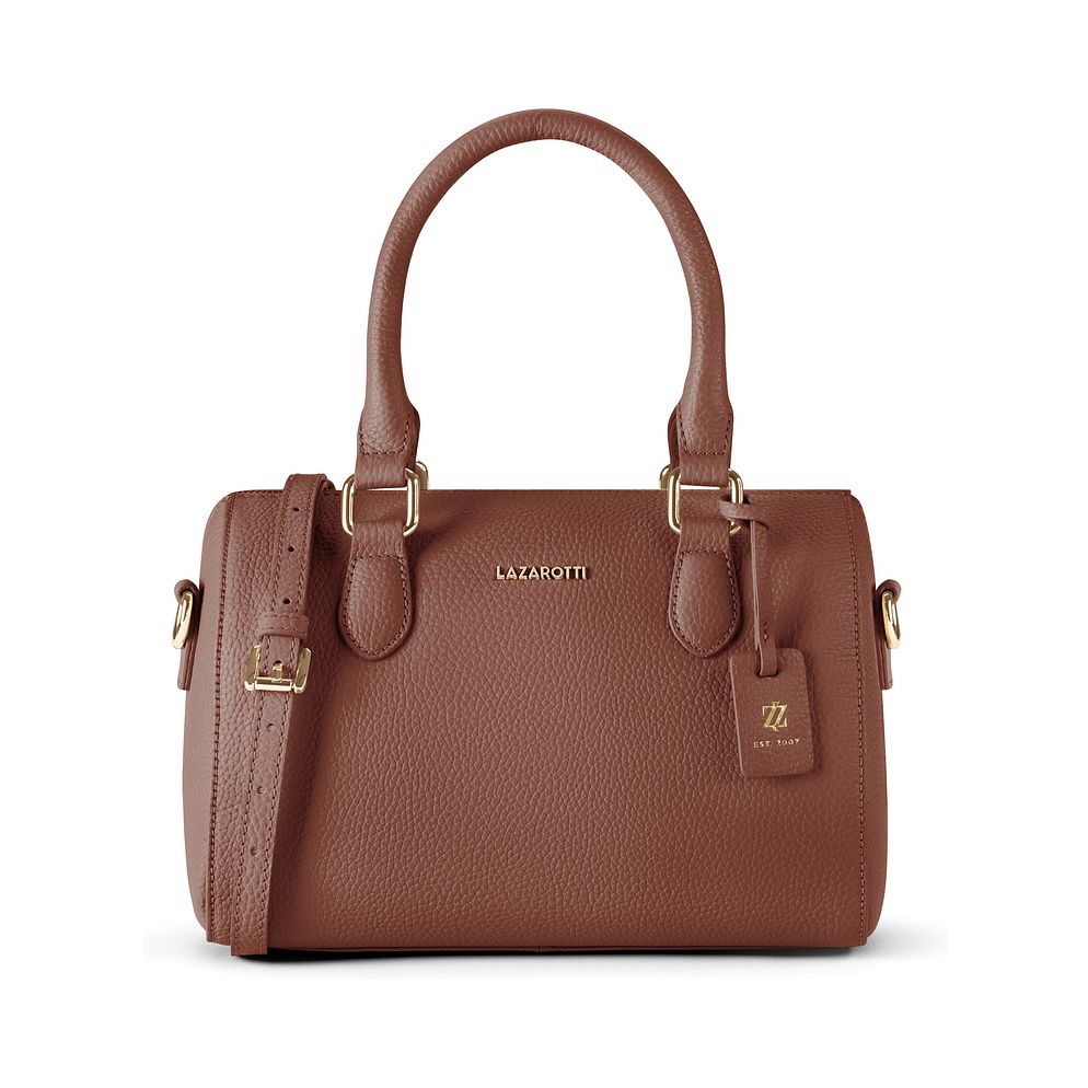 Lazarotti Bologna läderbowlingväska, handväska, crossbody-väska, läder, 26 cm