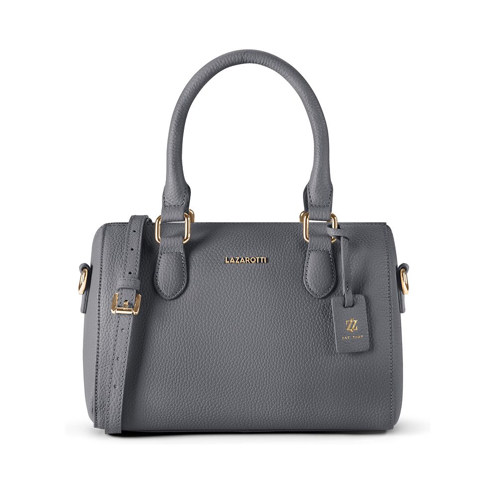 Lazarotti Bologna läderbowlingväska, handväska, crossbody-väska, läder, 26 cm