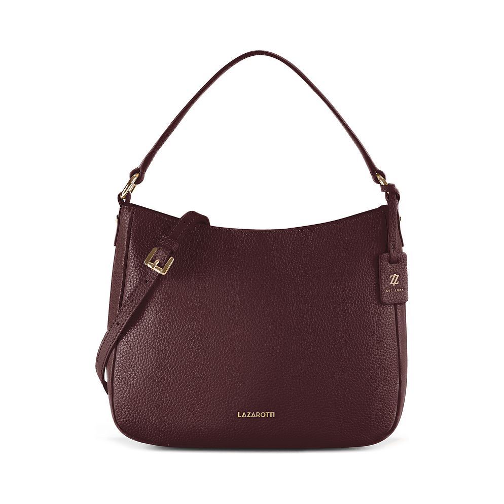 Lazarotti Bolsa de hombro tipo hobo de piel de Bolonia, 27 cm Lazarotti Bolsa de hombro tipo hobo de piel de Bolonia, 27 cm