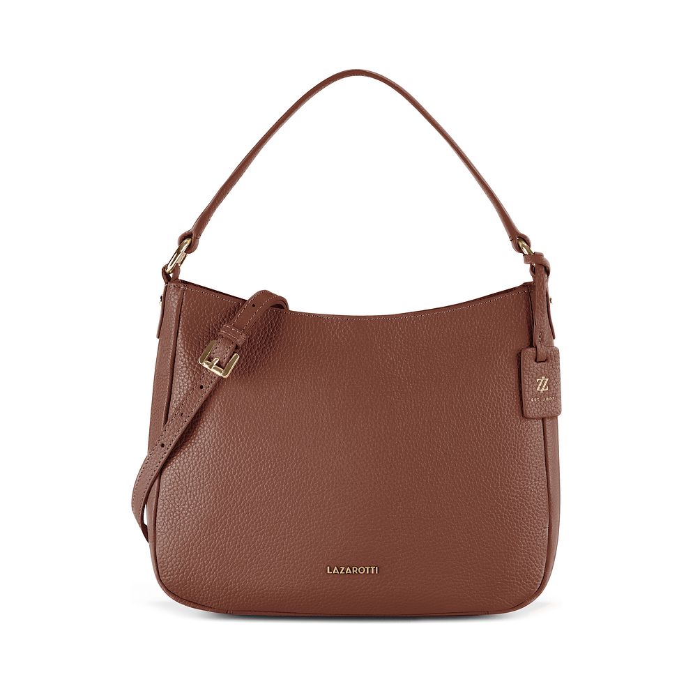 Lazarotti Bolsa de hombro tipo hobo de piel de Bolonia, 27 cm Lazarotti Bolsa de hombro tipo hobo de piel de Bolonia, 27 cm
