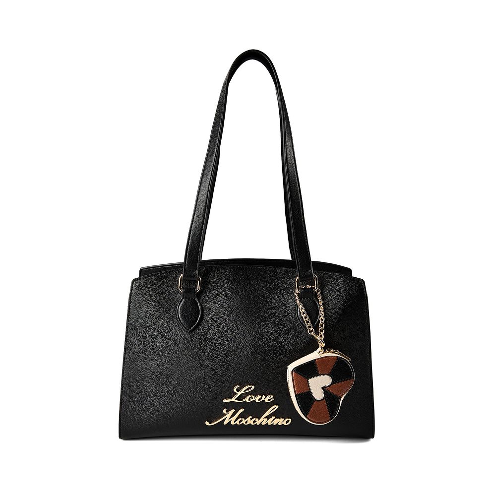 Love Moschino Heart Charm Borsa a spalla Vera Pelle 35 cm