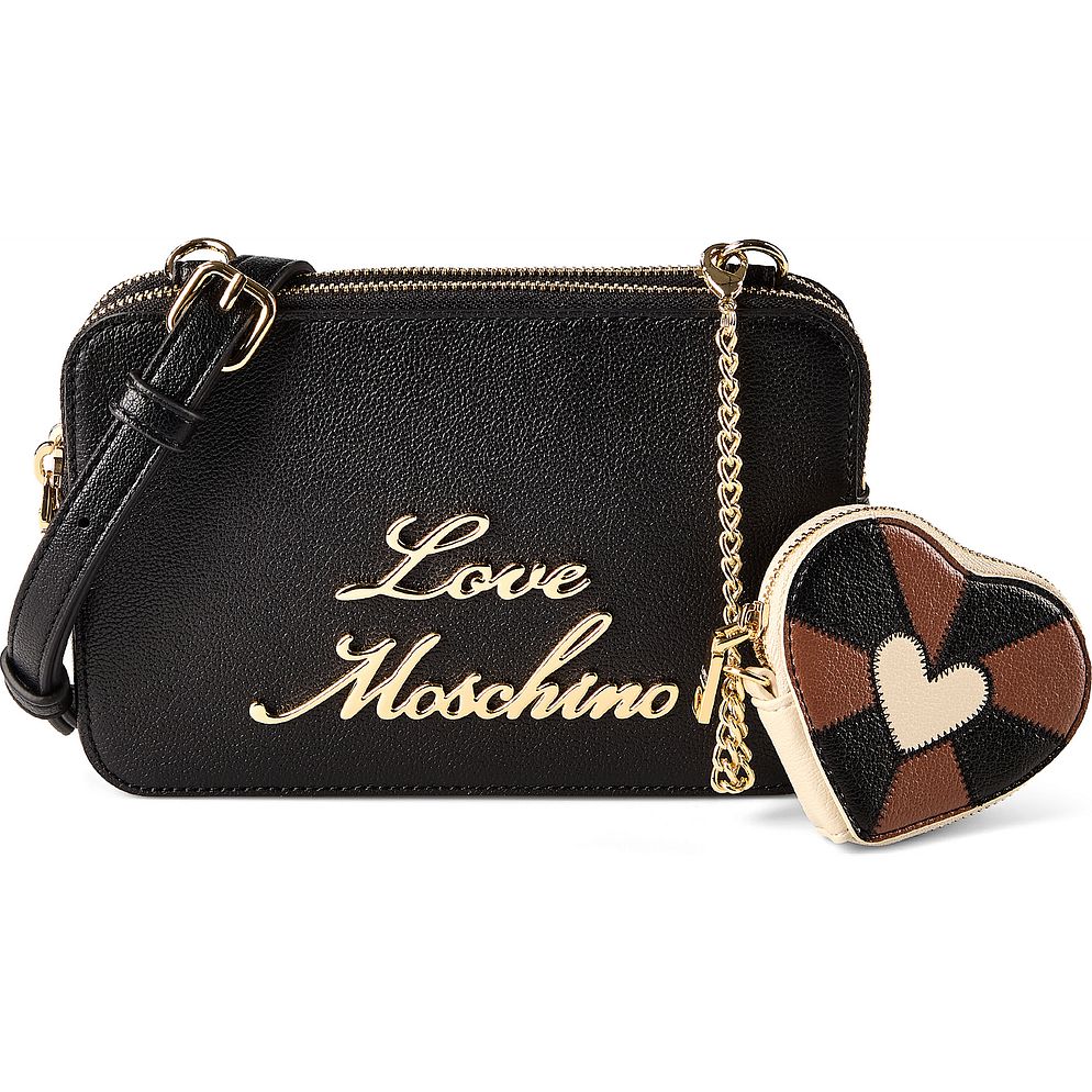 Love Moschino Heart Charm Borsa a tracolla Vera Pelle 20 cm Love Moschino Heart Charm Borsa a tracolla Vera Pelle 20 cm
