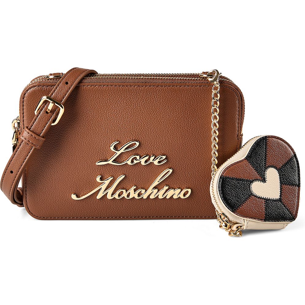 Love Moschino Heart Charm Borsa a tracolla Vera Pelle 20 cm Love Moschino Heart Charm Borsa a tracolla Vera Pelle 20 cm