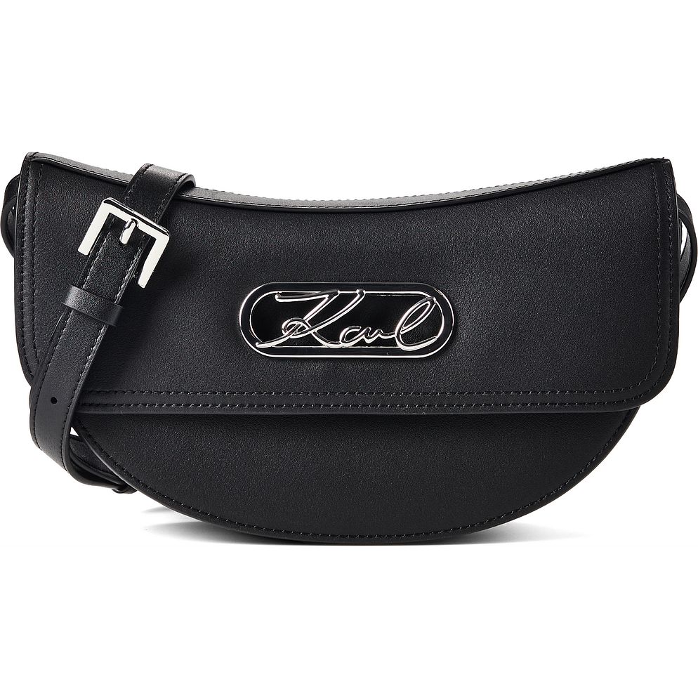 Karl Lagerfeld Signature Borsa a tracolla Vera Pelle 25 cm Karl Lagerfeld Signature Borsa a tracolla Vera Pelle 25 cm