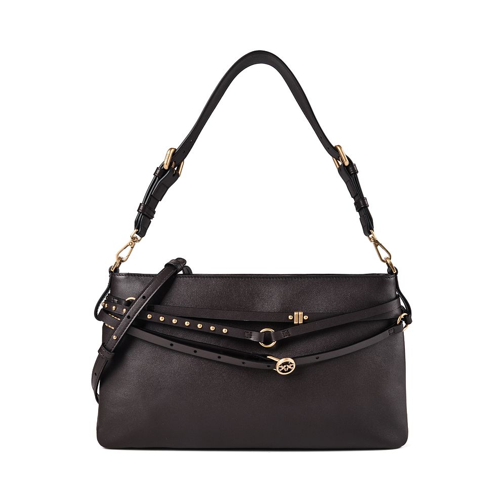 PINKO Belt Bag Classic Borsa a spalla Vera Pelle 33 cm PINKO Belt Bag Classic Borsa a spalla Vera Pelle 33 cm