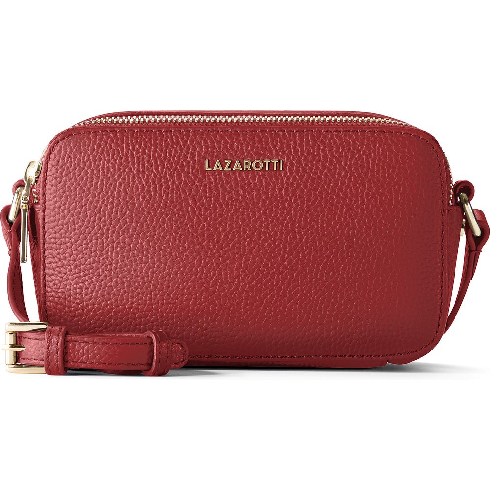 Lazarotti Crossbody taška z kůže Bologna Camera-Bag s dvojitým zipem, 18 cm Lazarotti Crossbody taška z kůže Bologna Camera-Bag s dvojitým zipem, 18 cm