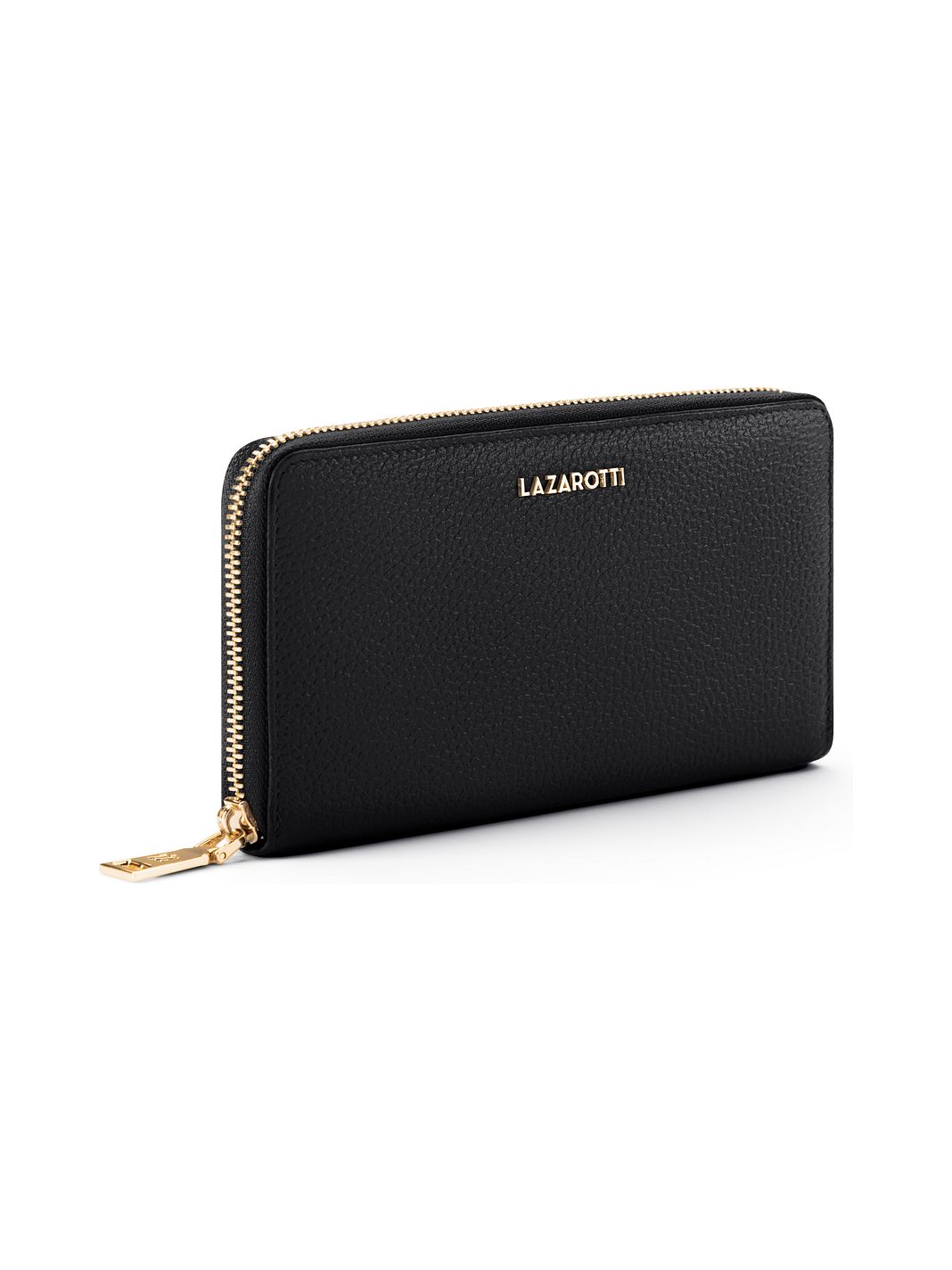 Lazarotti Portafoglio Bologna in pelle XL con chiusura a zip perimetrale, 19 cm