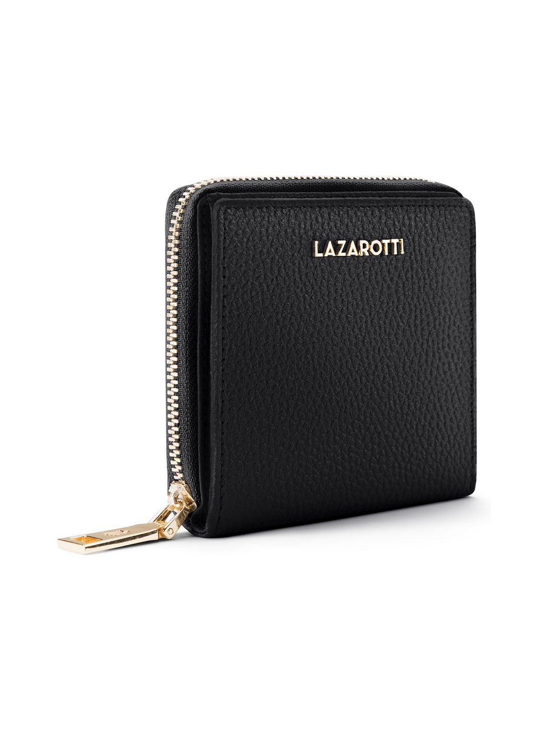 Lazarotti Portafoglio Bologna in pelle, medio, con chiusura a zip perimetrale, 10 cm