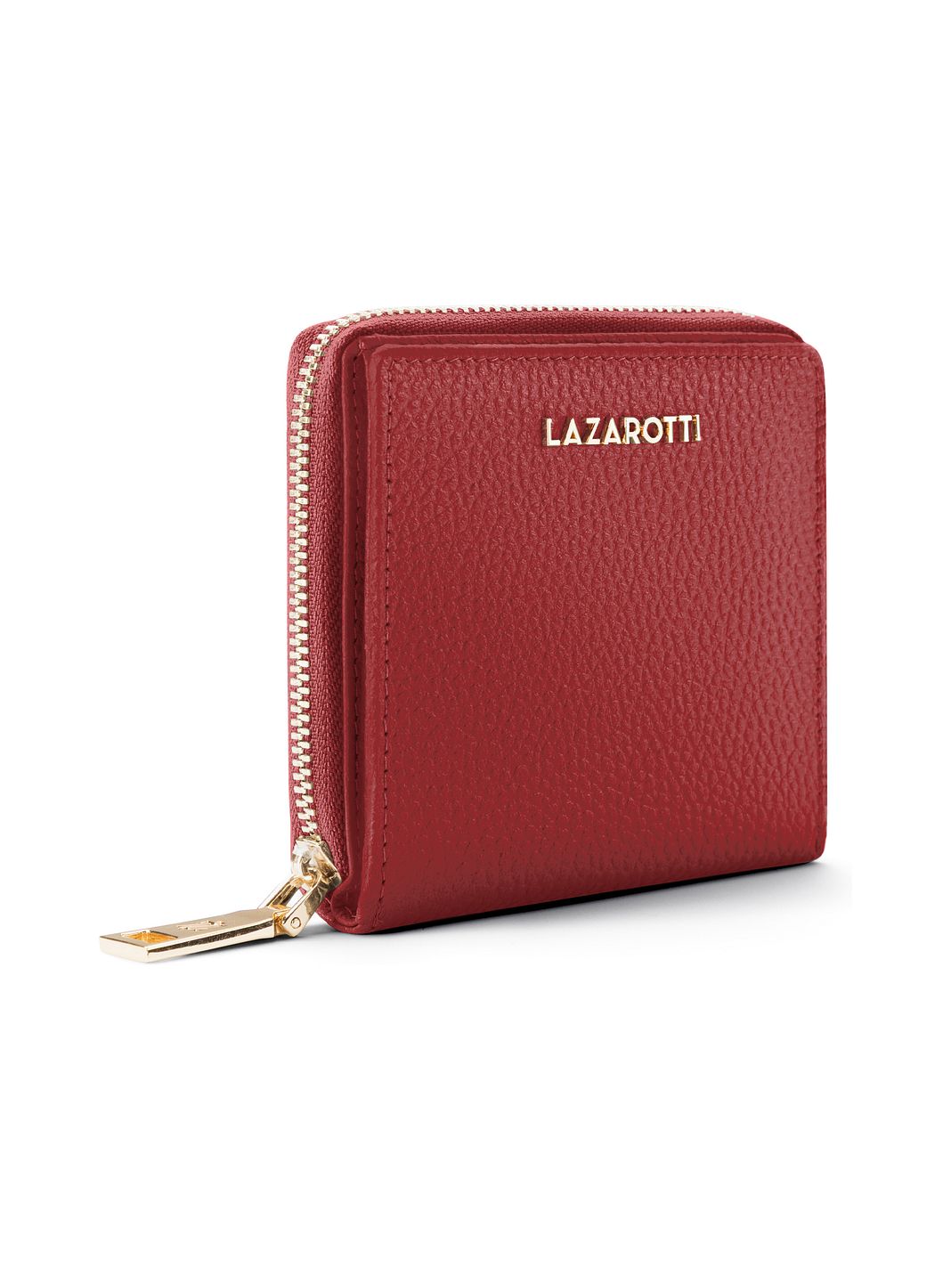 Lazarotti Portafoglio Bologna in pelle, medio, con chiusura a zip perimetrale, 10 cm