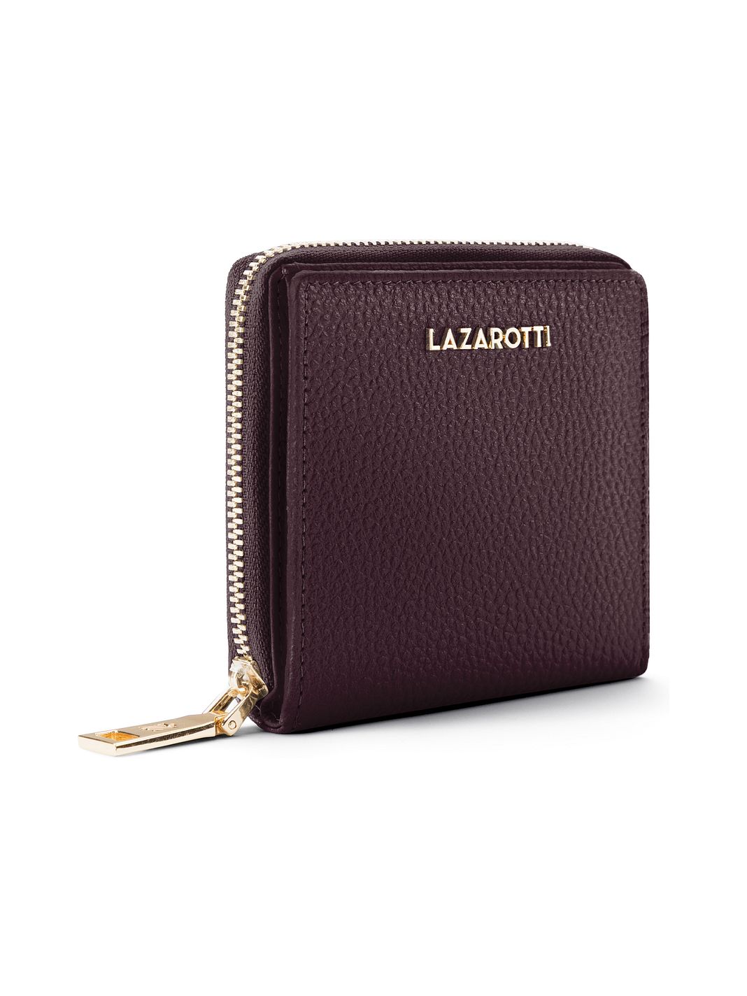 Lazarotti Cartera de piel «Bologna» mediana con cremallera perimetral, 10 cm