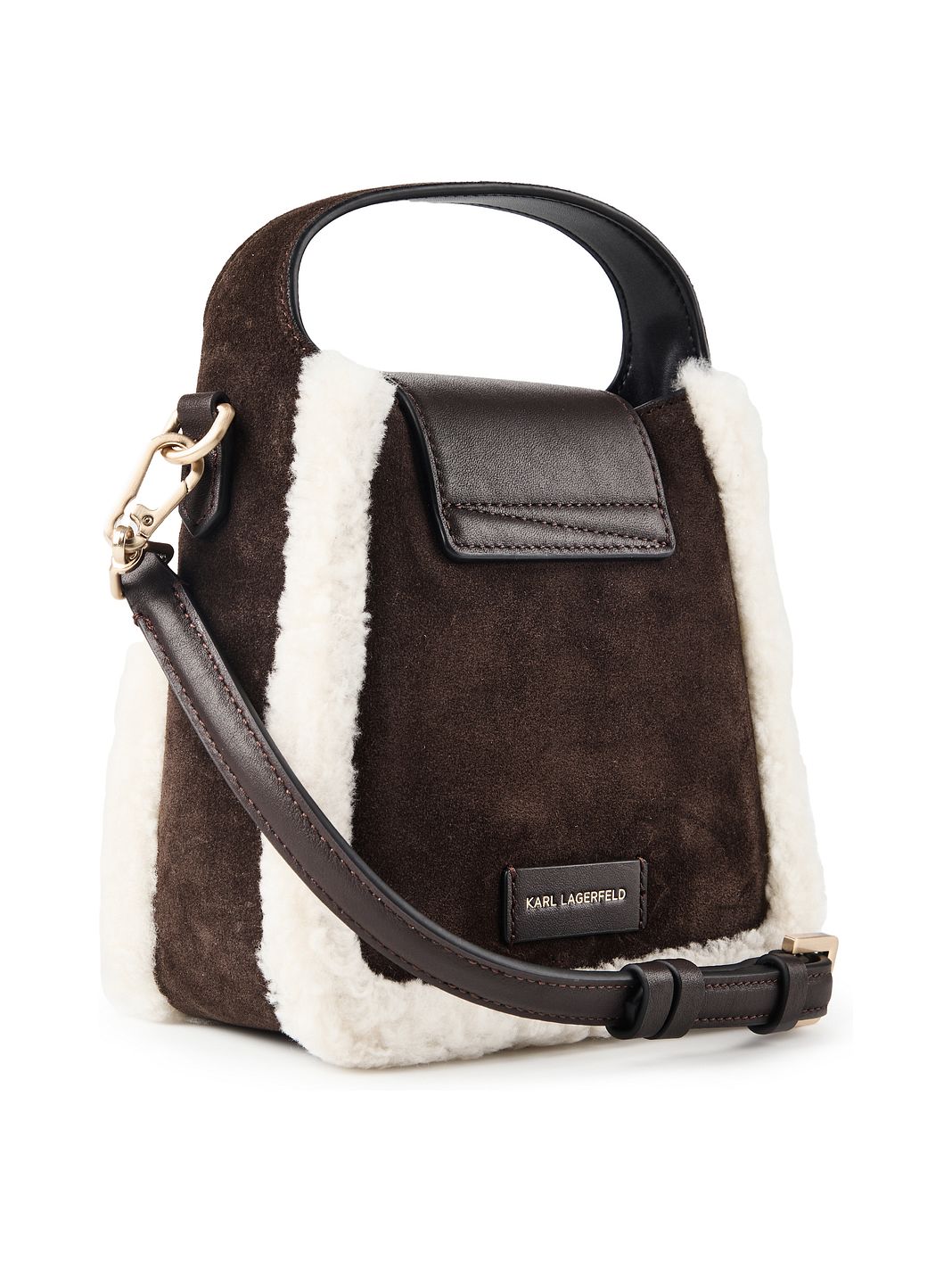 Karl Lagerfeld Signature Mini borsa a mano Vera Pelle 18 cm Karl Lagerfeld Signature Mini borsa a mano Vera Pelle 18 cm