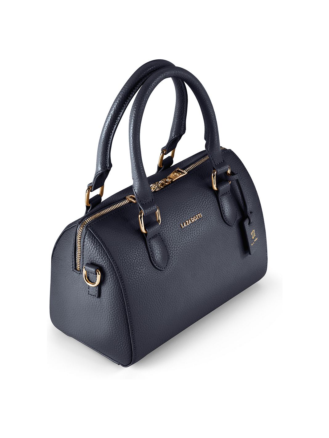 Lazarotti Bologna läderbowlingväska, handväska, crossbody-väska, läder, 26 cm