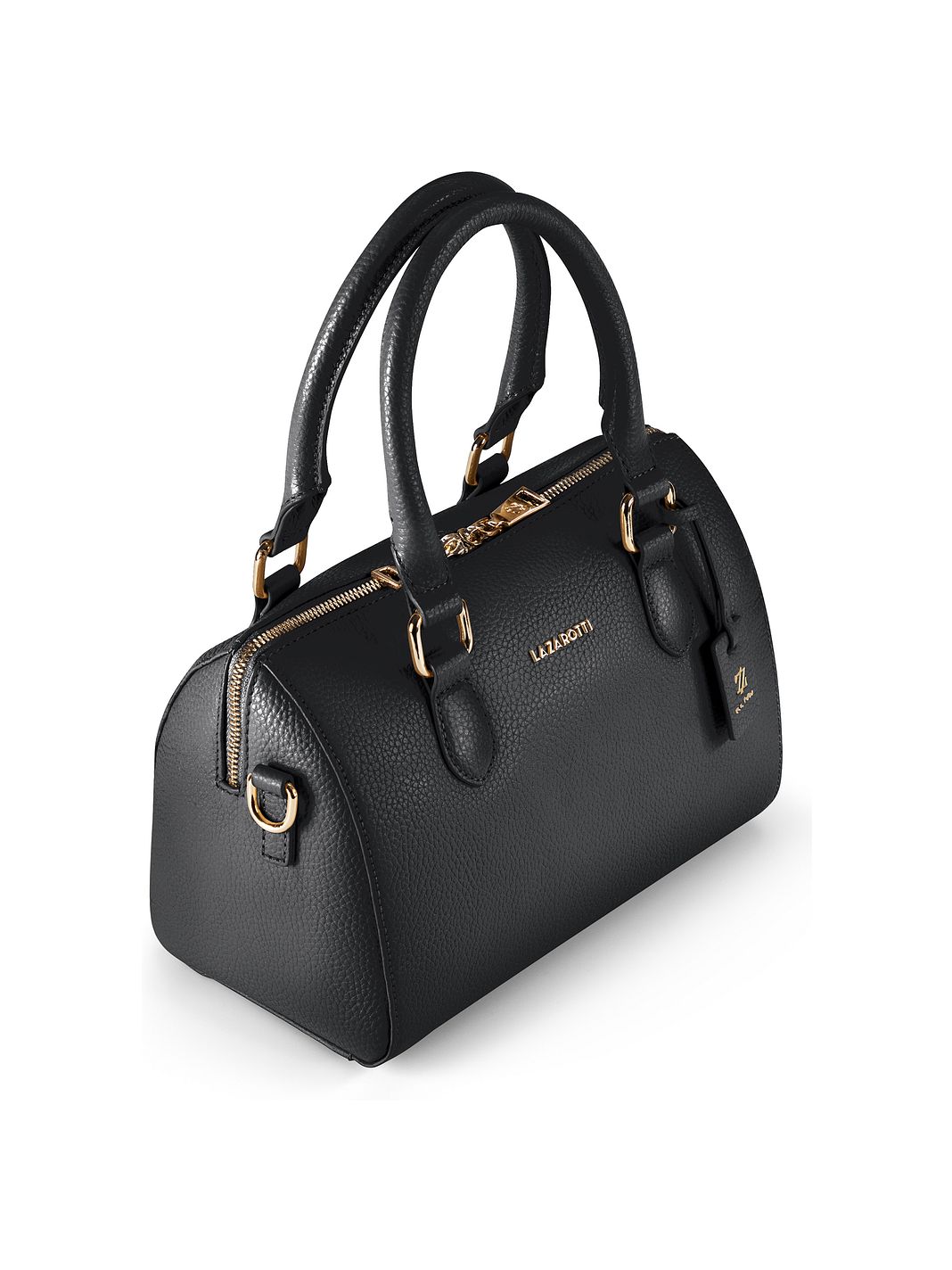 Lazarotti Bologna läderbowlingväska, handväska, crossbody-väska, läder, 26 cm