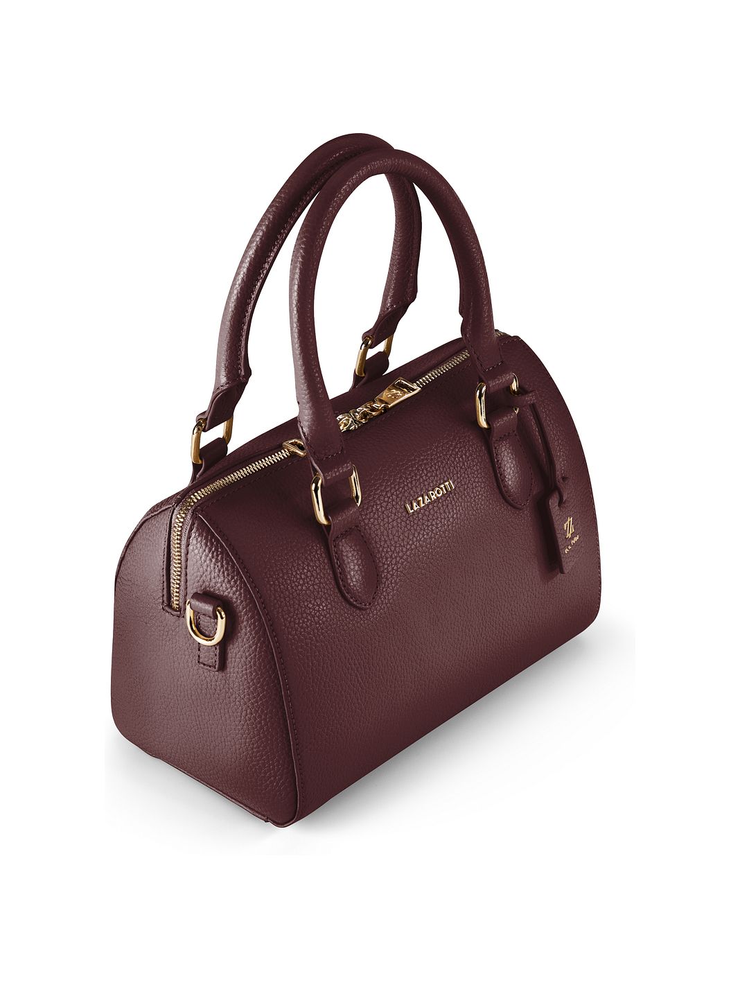 Lazarotti Bologna läderbowlingväska, handväska, crossbody-väska, läder, 26 cm