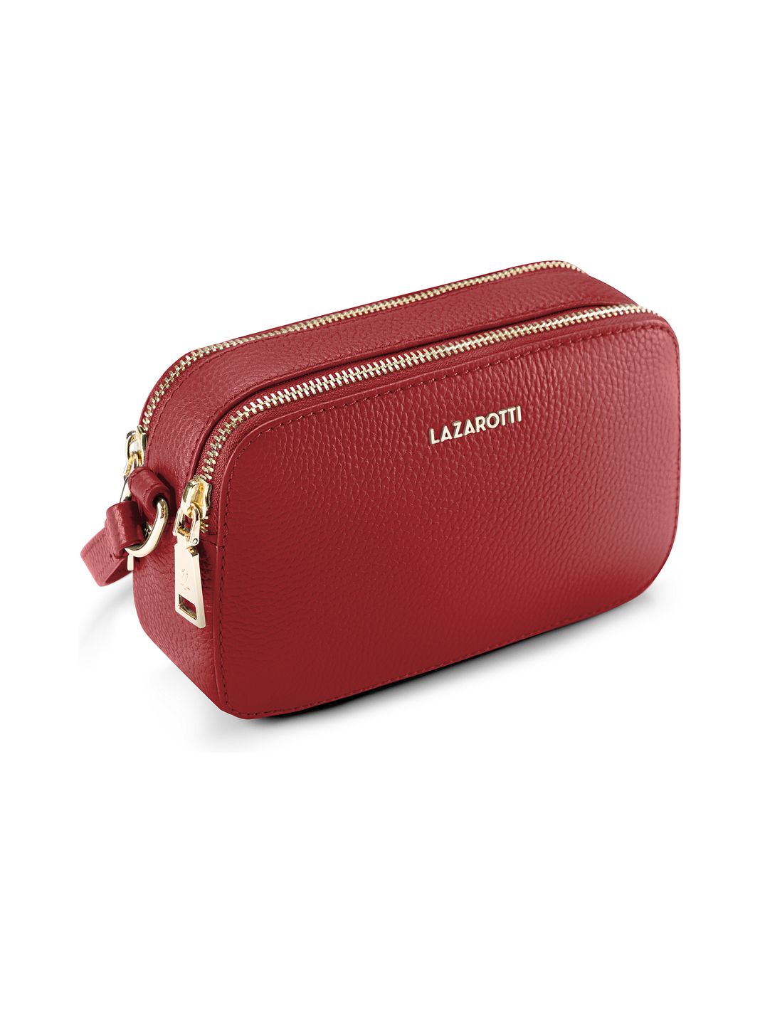 Lazarotti Borsa a tracolla in pelle Bologna Camera-Bag in pelle con doppia cerniera, 18 cm