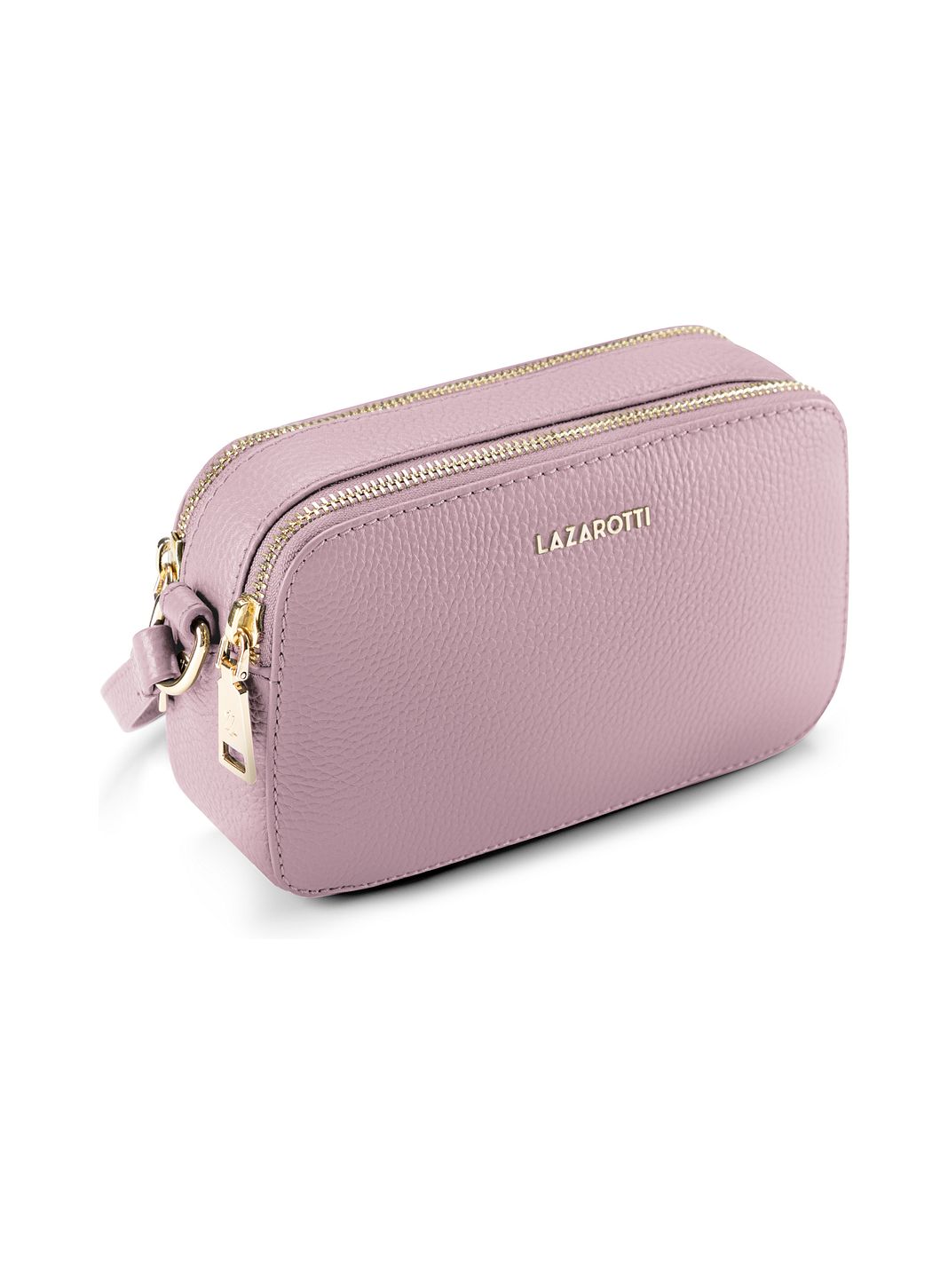 Lazarotti Borsa a tracolla in pelle Bologna Camera-Bag in pelle con doppia cerniera, 18 cm