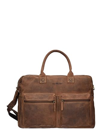 Greenburry Vintage dokumentmappe i læder med 40 cm rum til bærbar computer