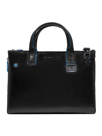Piquadro Blue Square Nákupní taška Kůže 38 cm Kapsa na notebook s roztažitelným záhybem