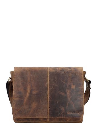 Greenburry Vintage messenger-skuldertaske i læder 33 cm