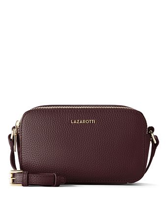 Lazarotti Bolsa de hombro de piel de Bolonia para cámara, con doble cremallera, 18 cm Lazarotti Bolsa de hombro de piel de Bolonia para cámara, con doble cremallera, 18 cm
