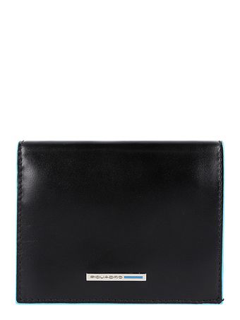 Piquadro Blå firkantet pung i læder 11 cm