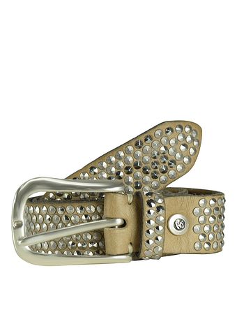 b.belt Læderbælte med nitter 95 cm