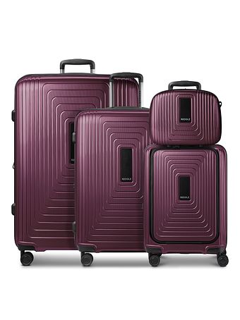 Redolz Essentials14 4-hjuls kuffertsæt Beautycase 4stk med udvidelsesfoldet laptoprum