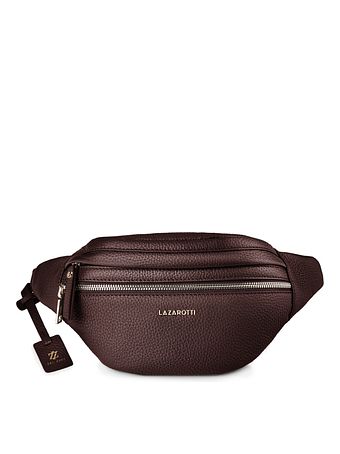 Lazarotti Bologna læder bæltetaske med dobbelt lynlås, crossbody-taske i læder, 25 cm Lazarotti Bologna læder bæltetaske med dobbelt lynlås, crossbody-taske i læder, 25 cm