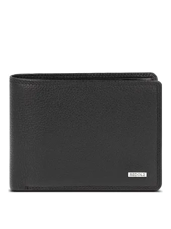 Redolz Leather Essentials QF RFID-læderpung, 12 cm, udfoldelig, med lynlåslomme Redolz Leather Essentials QF RFID-læderpung, 12 cm, udfoldelig, med lynlåslomme