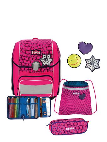 Scout Genius Neon Safety DIN Skoleransel-sæt 4-delt