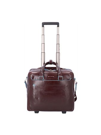 Piquadro Blue Square 2-hjulet business-trolley i læder med 36 cm rum til bærbar computer