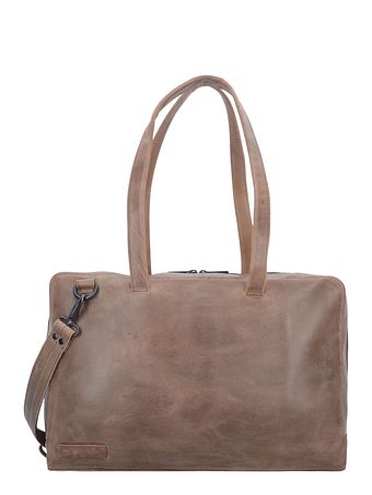 Plevier Ren skuldertaske i læder 43 cm med rum til bærbar computer