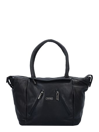 Greenland Nature Sort nappa shopper taske i læder 33 cm