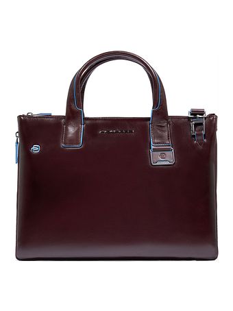 Piquadro Blue Square Shopper-taske Læder 38 cm Laptoprum med strækfold