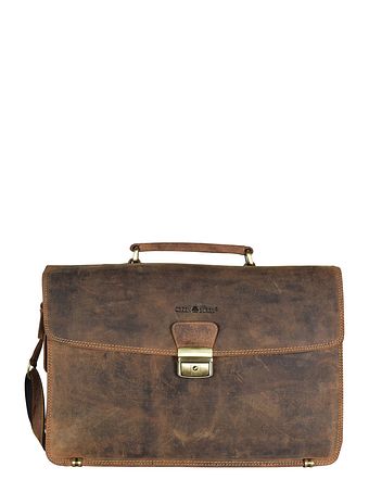 Greenburry Vintage dokumentmappe i læder med 40 cm rum til bærbar computer