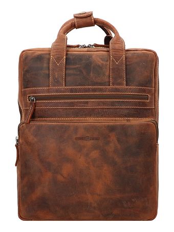 Greenburry Vintage-rygsæk i læder med 38 cm rum til bærbar computer