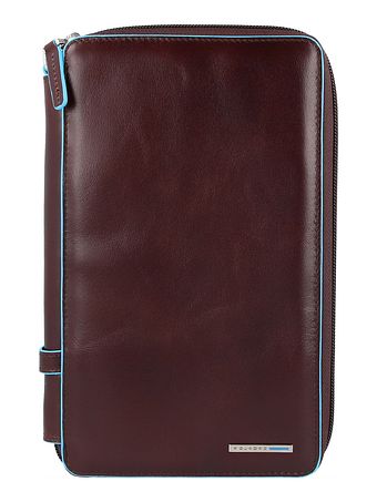 Piquadro Blå firkantet pasetui i læder 14 cm Piquadro Blå firkantet pasetui i læder 14 cm