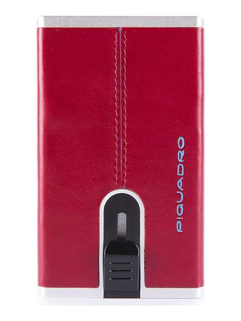 Piquadro Blå firkantet kreditkortholder RFID-læder 6 cm